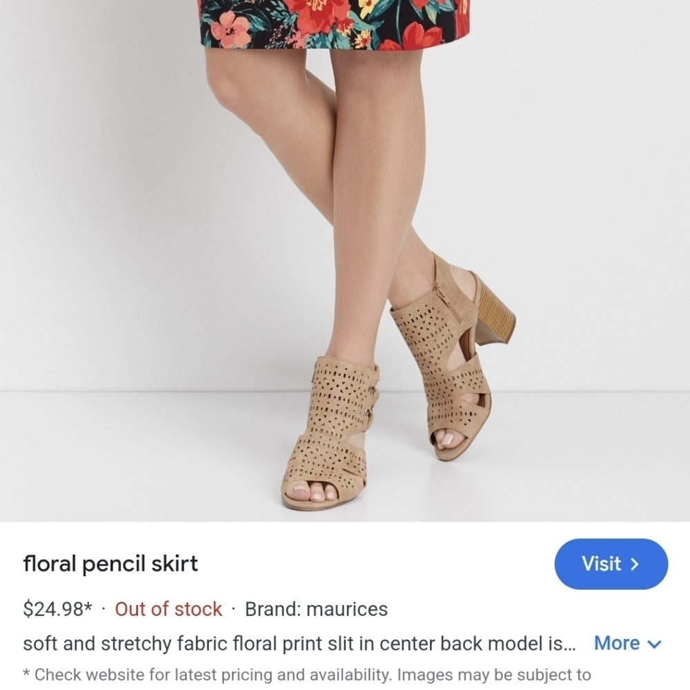 NWT Maurices Soft and Stretchy Floral Summer Print Pencil Skirt Size Women's M - Picture 2 of 8
